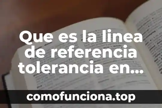 Que es una referencia para un ensayo 8 Que es la linea de referencia tolerancia en tolerancias