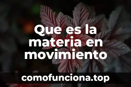 Que es el movimiento inercial 4 Que es la materia en movimiento