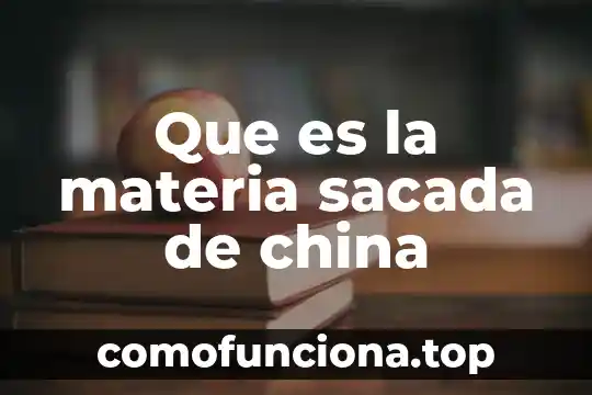 Que es la determinacion en materia fiscal 8 Que es la materia sacada de china