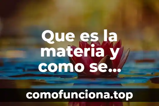 Que es el arte materia 4 Que es la materia y como se compone
