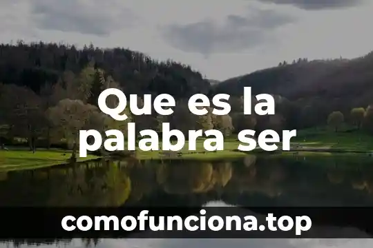 Valores que es ser aprobador 4 Que es la palabra ser