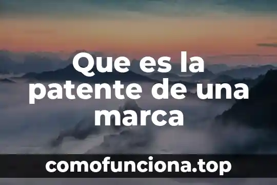 Nombre de la marca que es una equis 5 Que es la patente de una marca