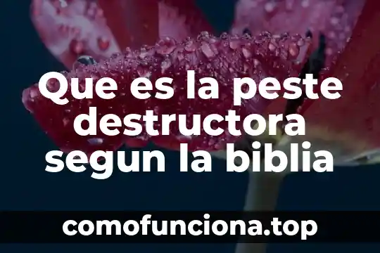 Que es ser entendido segun la biblia 3 Que es la peste destructora segun la biblia