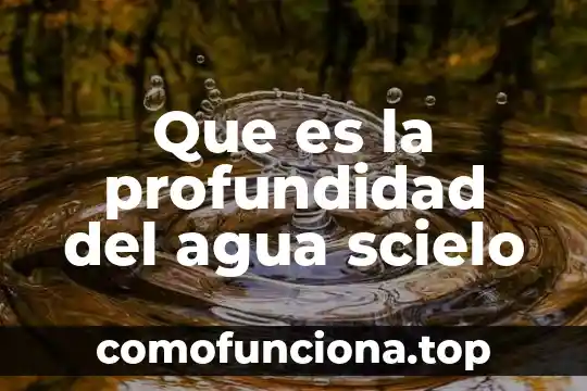 Que es un tecnico en tratamientos de agua 6 Que es la profundidad del agua scielo