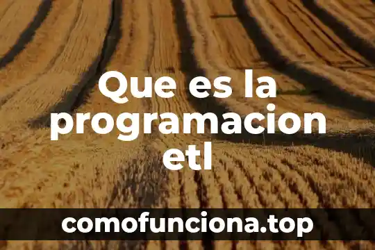 Que es programacion en kreat solutions 8 Que es la programacion etl