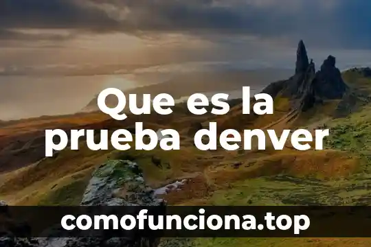 Para que es la prueba vdrl 3 Que es la prueba denver