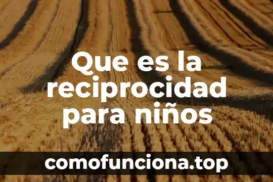 Que es reciprocidad significado 4 Que es la reciprocidad para niños