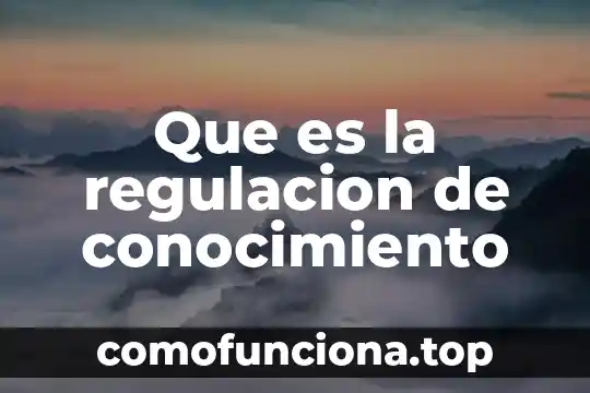 Que es el conocimiento intuitivo y discursivo 6 Que es la regulacion de conocimiento