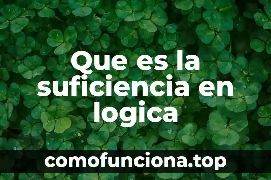 Que es lógica moderna 5 Que es la suficiencia en logica