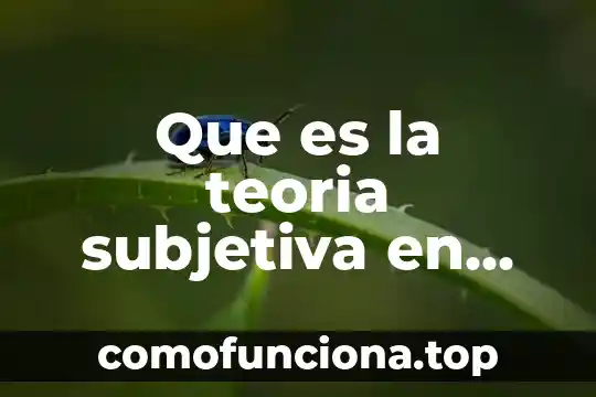 Qué es la libertad personal subjetiva 5 Que es la teoria subjetiva en economia