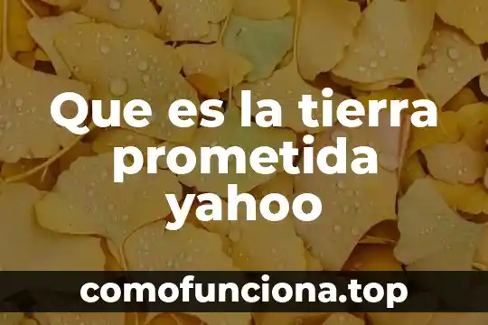 Que es la voz de la conciencia yahoo 3 Que es la tierra prometida yahoo