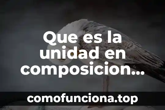 Que es unidad habitacional aag 5 Que es la unidad en composicion arquitectura
