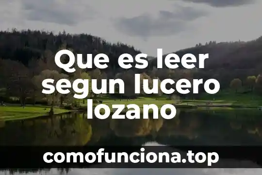 Que es cultura de la calidad segun autores 5 Que es leer segun lucero lozano