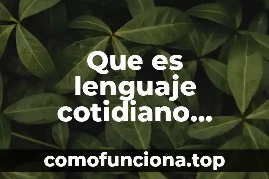 Que es conocimiento cotidiano o vulgar 3 Que es lenguaje cotidiano ejemplos