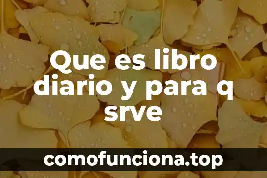 Significado que es un diario de clases 3 Que es libro diario y para q srve