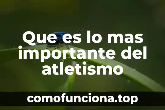 Que es el atletismo historia resumen 8 Que es lo mas importante del atletismo