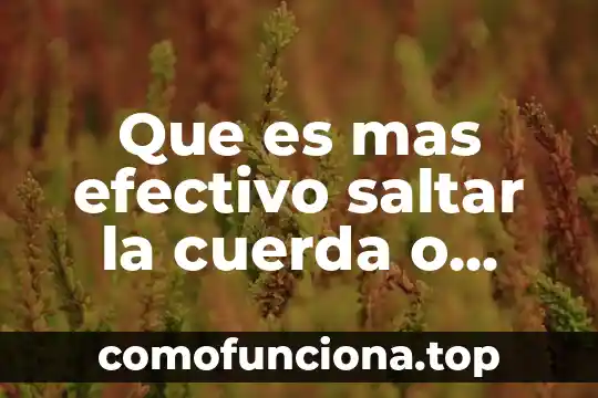 Que es la mas diva significa 5 Que es mas efectivo saltar la cuerda o correr