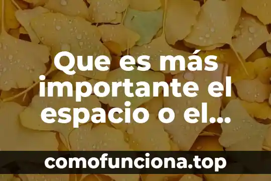 Por qué es importante ser una sociedad incluyente 4 Que es más importante el espacio o el tiempo