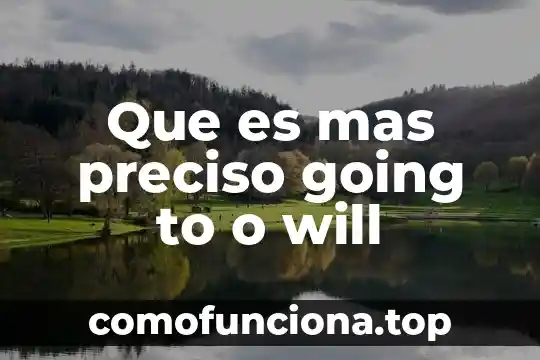 Qué es introducción explica más fácil 3 Que es mas preciso going to o will