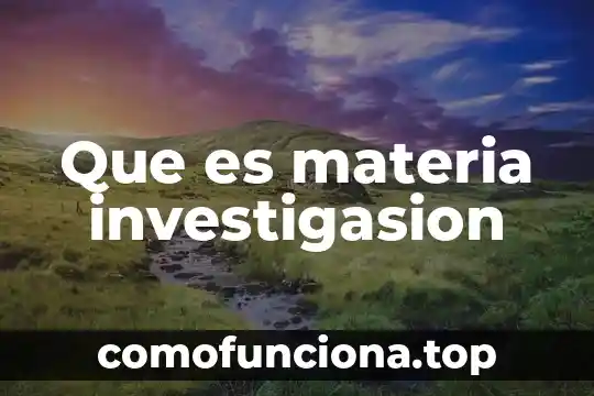 Que es presagio en la materia de historia 4 Que es materia investigasion