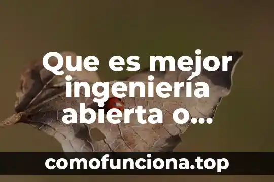Que es columna arquitectura 3 Que es mejor ingeniería abierta o ingenieria normal