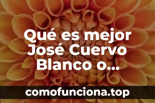Que es lo blanco que le sale a la mujer 4 Qué es mejor José Cuervo Blanco o Reposado