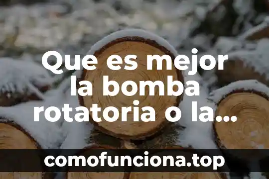 Que es relevante en la iglesia para ser mejor persona 4 Que es mejor la bomba rotatoria o la bomba centrifuga