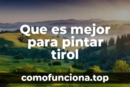 Que es pintar en arte 3 Que es mejor para pintar tirol