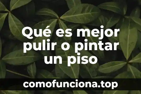 Que es pintar en arte 7 Qué es mejor pulir o pintar un piso