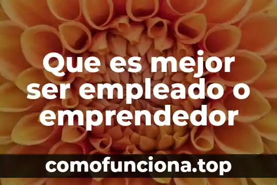 Qué es el empleado concepto jurídico 3 Que es mejor ser empleado o emprendedor