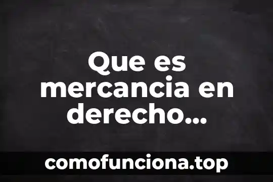 Que es el sujeto mercantil y su historia 6 Que es mercancia en derecho mercantil