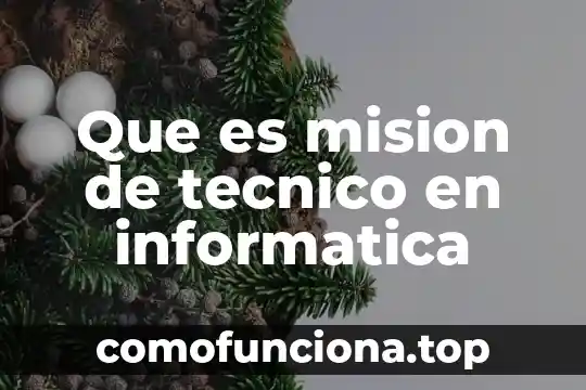 Tecnico que es lenguaje 3 Que es mision de tecnico en informatica