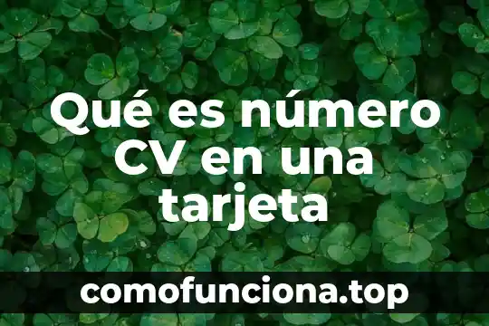 Sanity internacional s.a de c.v que es 4 Qué es número CV en una tarjeta