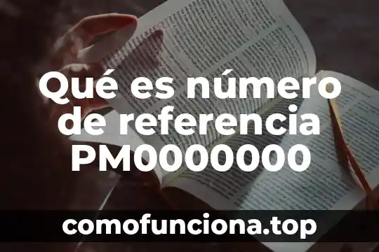 Que es un registro de referencia coreeos 6 Qué es número de referencia PM0000000