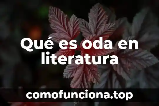 Que es cine literatura y cultura 3 Qué es oda en literatura