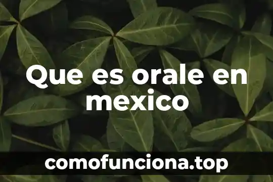 Que es un concepto operacional 7 Que es orale en mexico
