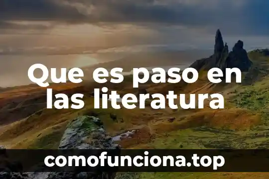 Qué es argumento en literatura 4 Que es paso en las literatura