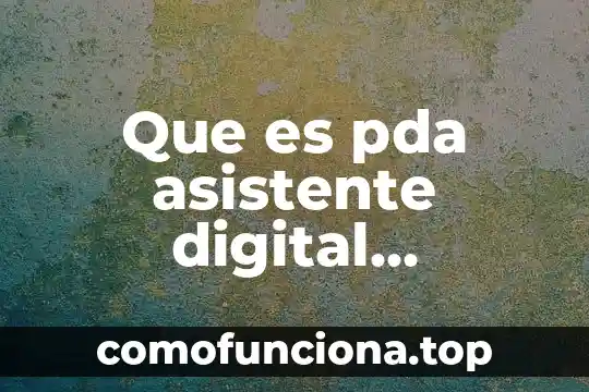 Por que es importate la historia 6 Que es pda asistente digital personal