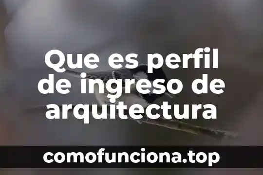 Que es un perfil web 8 Que es perfil de ingreso de arquitectura