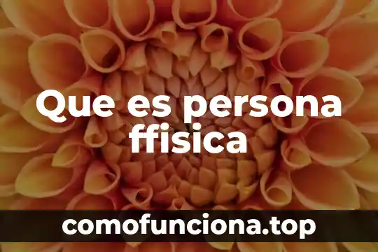Que es ser una persona dedicada 3 Que es persona ffisica