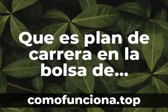Qué es el crack de la bolsa de valores 3 Que es plan de carrera en la bolsa de trabajo