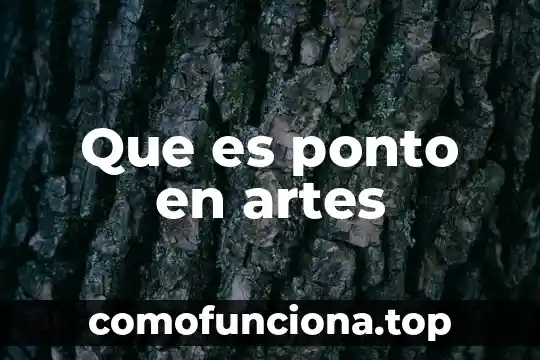 Que es tacto en las artes visuales 5 Que es ponto en artes