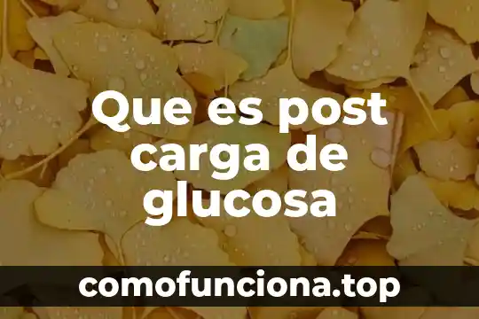 Que es un acumulacionde carga del mismo signo 7 Que es post carga de glucosa
