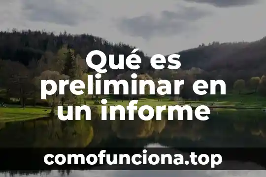 Qué es un informe de prácticas de hospital de enfermería 4 Qué es preliminar en un informe