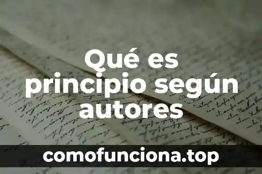 Que es la contaminacion del agua autores 5 Qué es principio según autores
