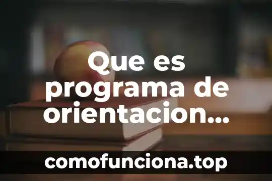 Que es orientacion institucional significado 8 Que es programa de orientacion repperto