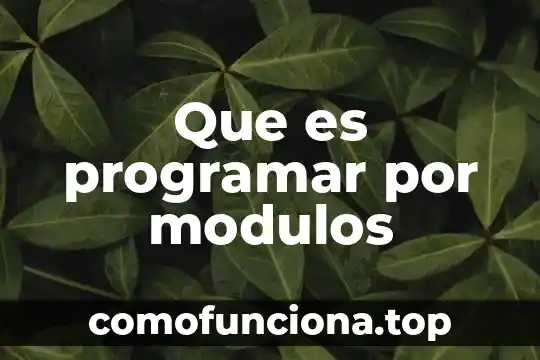 Que es superintendente de planta 7 Que es programar por modulos