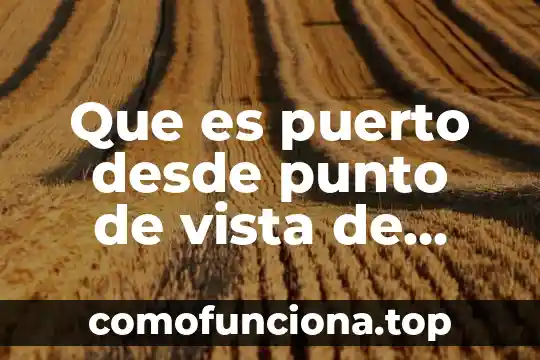 Que es punto final 7 Que es puerto desde punto de vista de espacio geografico