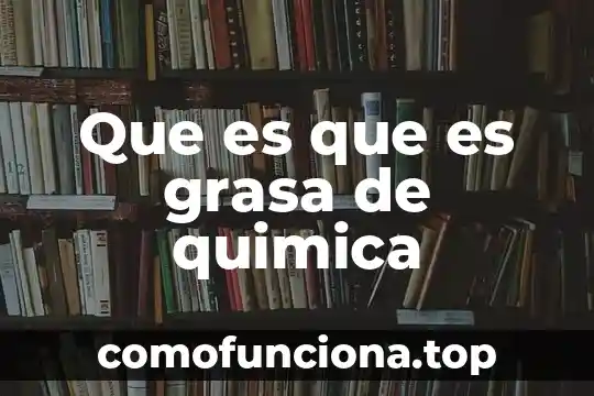 Que es grasa no solida 4 Que es que es grasa de quimica