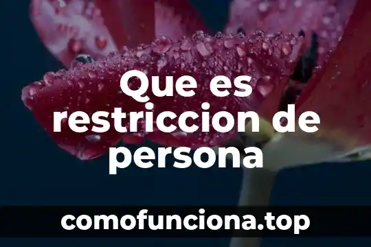 Que es ser una persona simple 6 Que es restriccion de persona